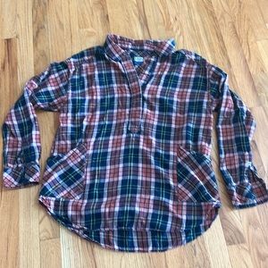KAVU Pull-Over Lightweight Plaid Shirt, Size Medium